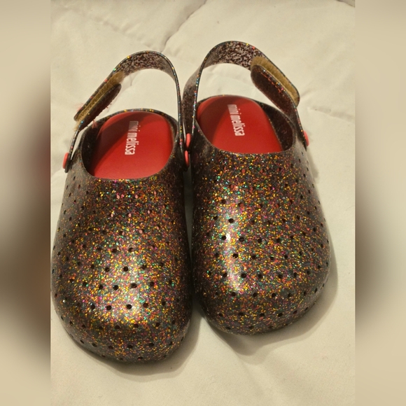Mini Melissa Babouche Glitter Sz 11 Sparkle Clogs Cute Comfort School Party Gift - Picture 2 of 6